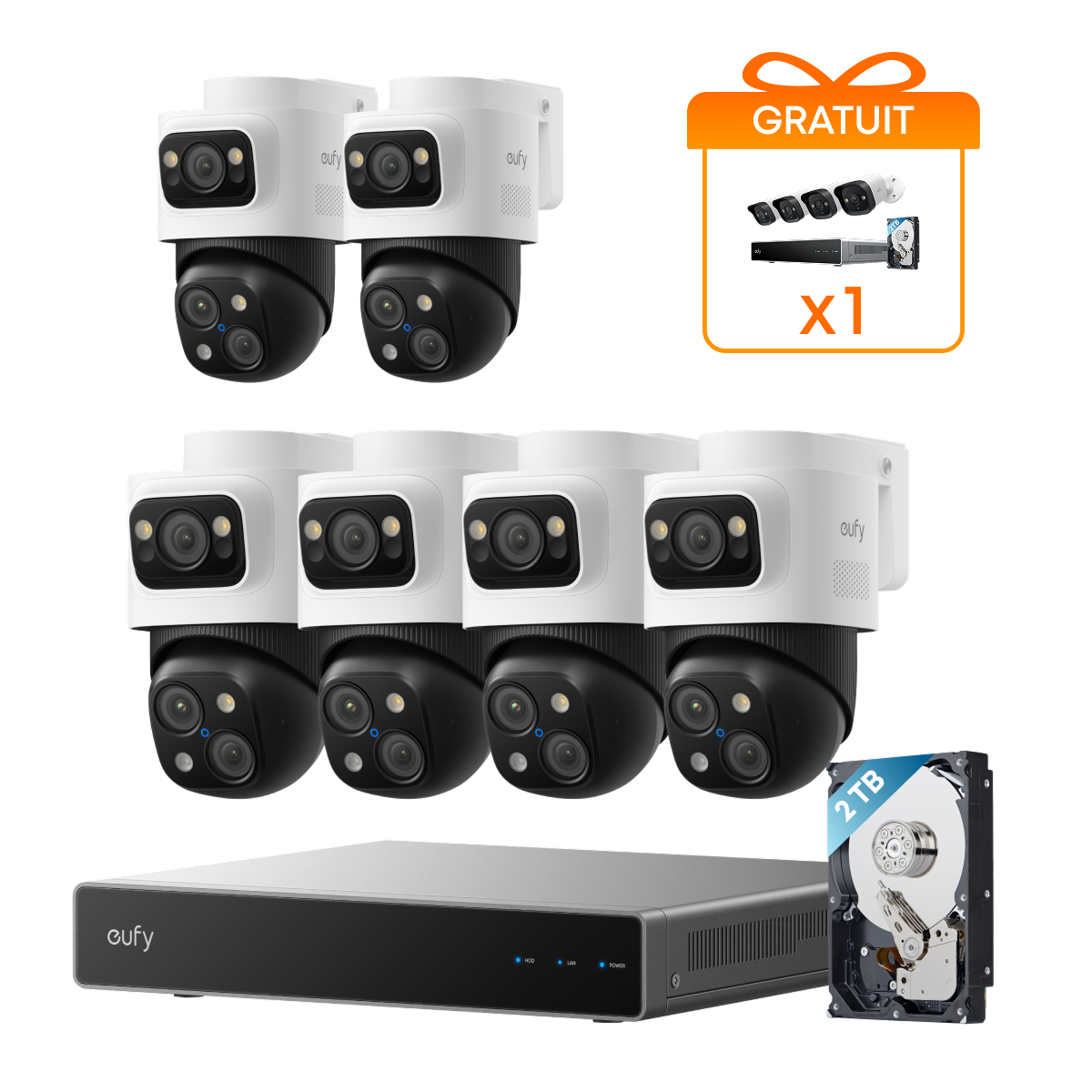 eufy-syst-me-de-s-curit-nvr-poe-s4-max-kit-de-8-cam-ras-bullet-ptz-triple-object image 4