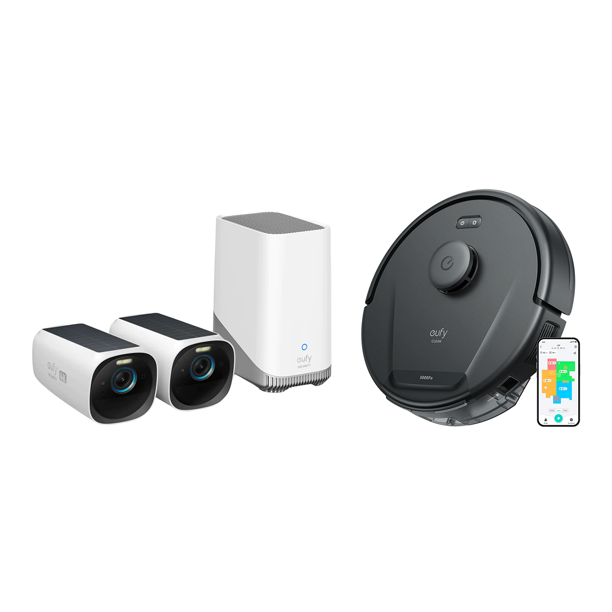 eufy-pack-eufycam-s330-eufycam-3-cam-ra-de-s-curit-4k-solaire-robot-aspirateur-e image 1