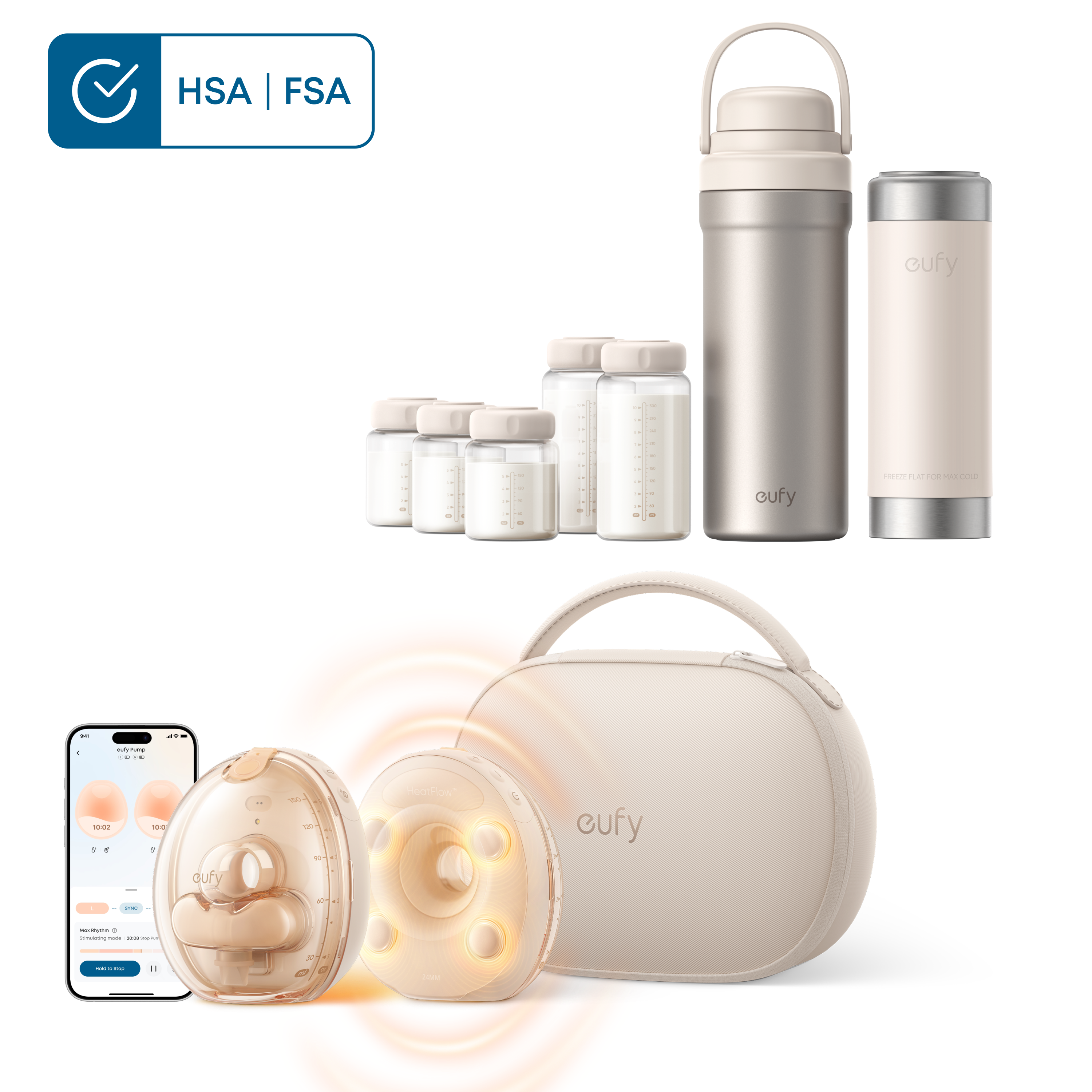 eufy-wearable-breast-pump-s2-pro-milk-cooler-e10-kit image 1
