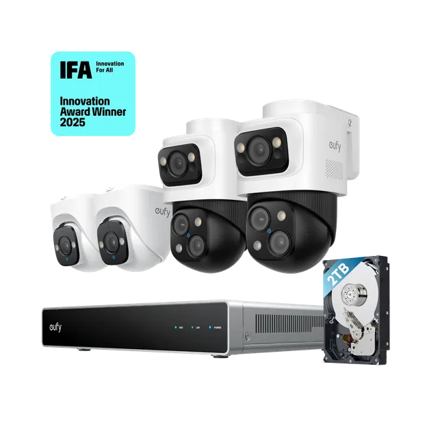 eufy-nvr-security-system-s4-syst-me-8-canaux-avec-2-cam-ras-bullet-ptz-poe-et-2- image 1