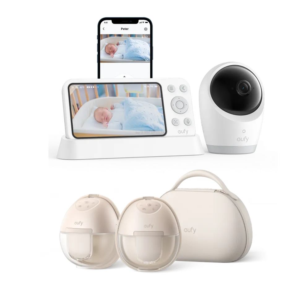 eufy-breast-pump-s1-pro-et-baby-monitor-e21-tire-lait-portable-chauffant-heatflo image 1