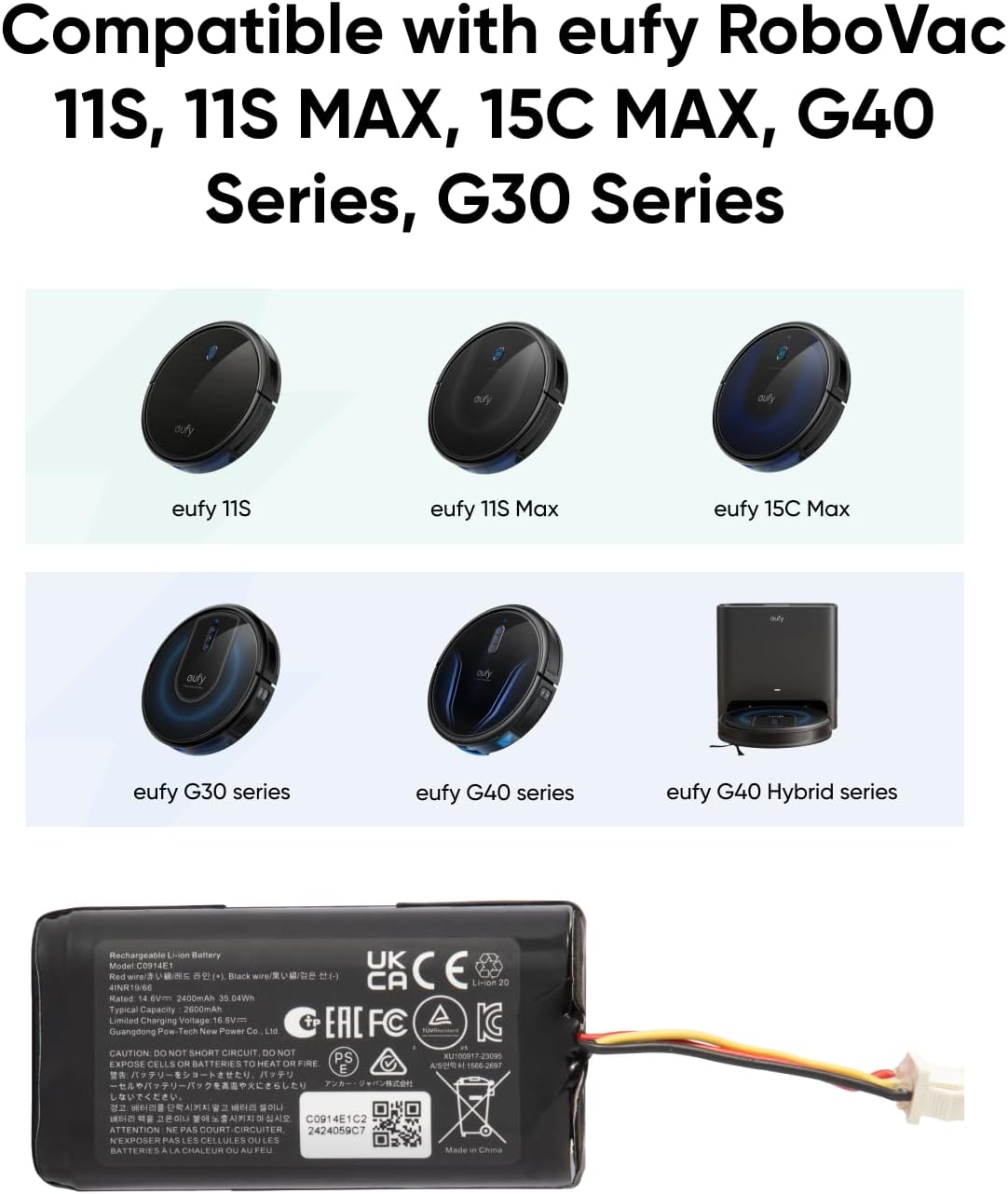 eufy-batterie-de-remplacement-pour-robovac-s-ries-11-15-30-g30-g40 image 2