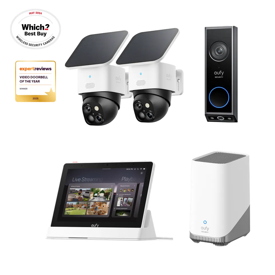 eufy-solocam-s340-pack-2-cam-ras-sonnette-vid-o-e340-homebase-s380-smart-display image 1