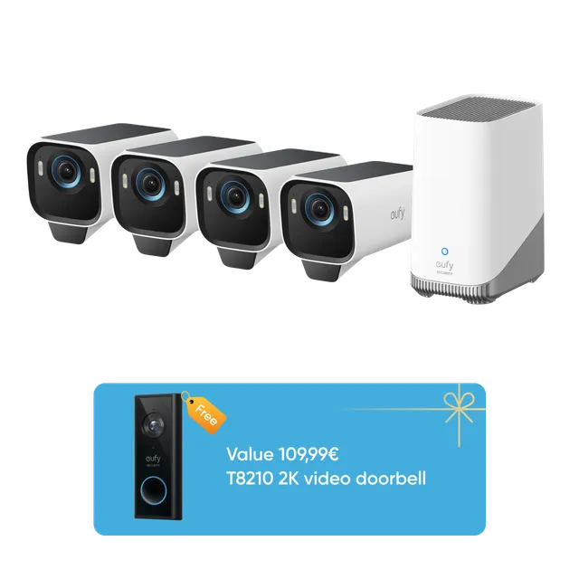 eufy-eufycam-s3-pro-kit-4-cam-ras-sonnette-vid-o-s220 image 1