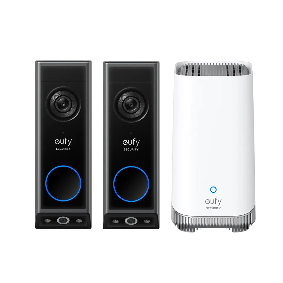 eufy-video-doorbell-e340-lot-de-2-homebase-s380-carillon-vid-o-double-cam-ra image 1