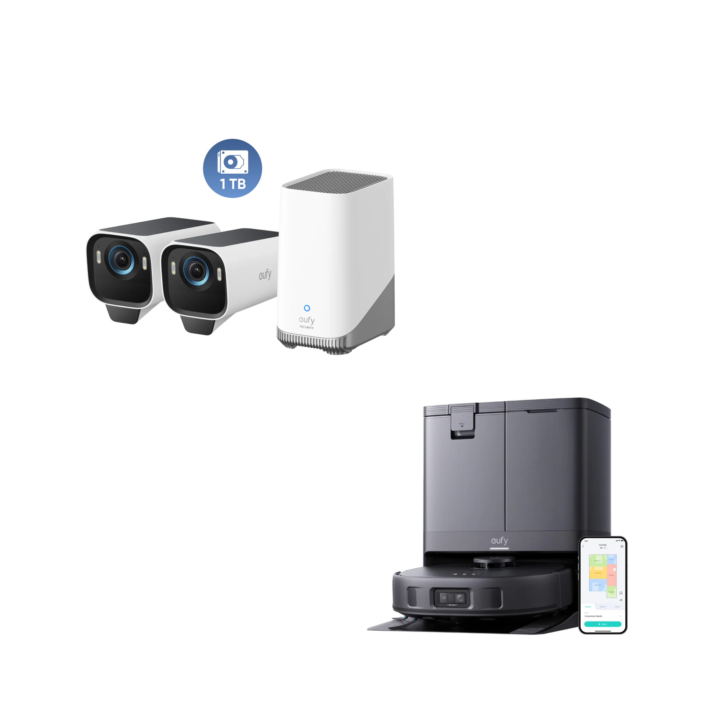 eufy-x10-pro-omni-8000pa-eufycam-s3-pro-2-cam-ras-disque-dur-1to image 1