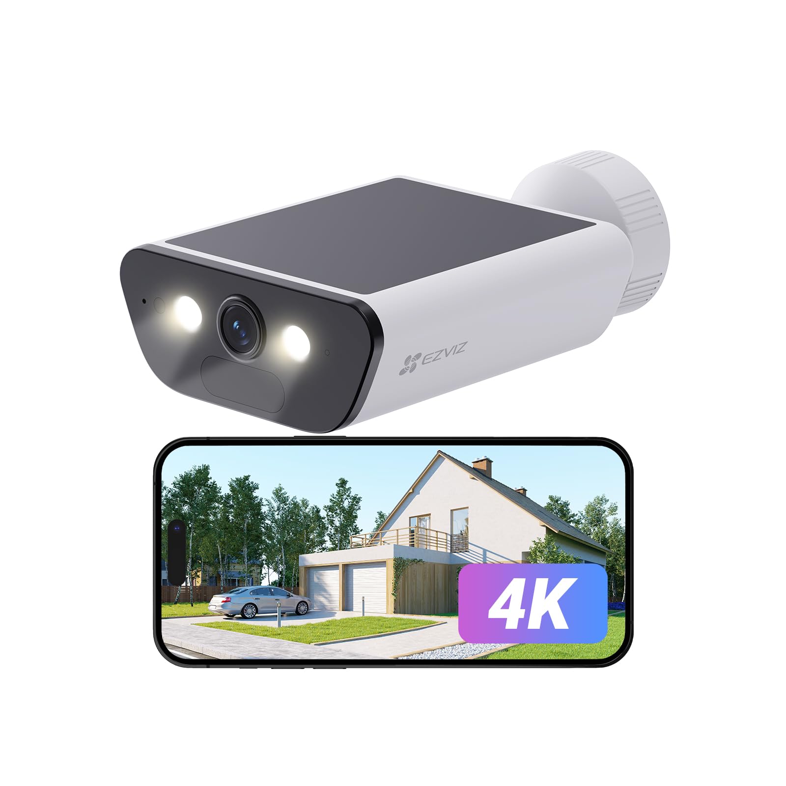 ezviz-cb5-cam-ra-ext-rieur-sans-fil-4k-8mp-avec-panneau-solaire-int-gr-s-rie-cb8 image 1