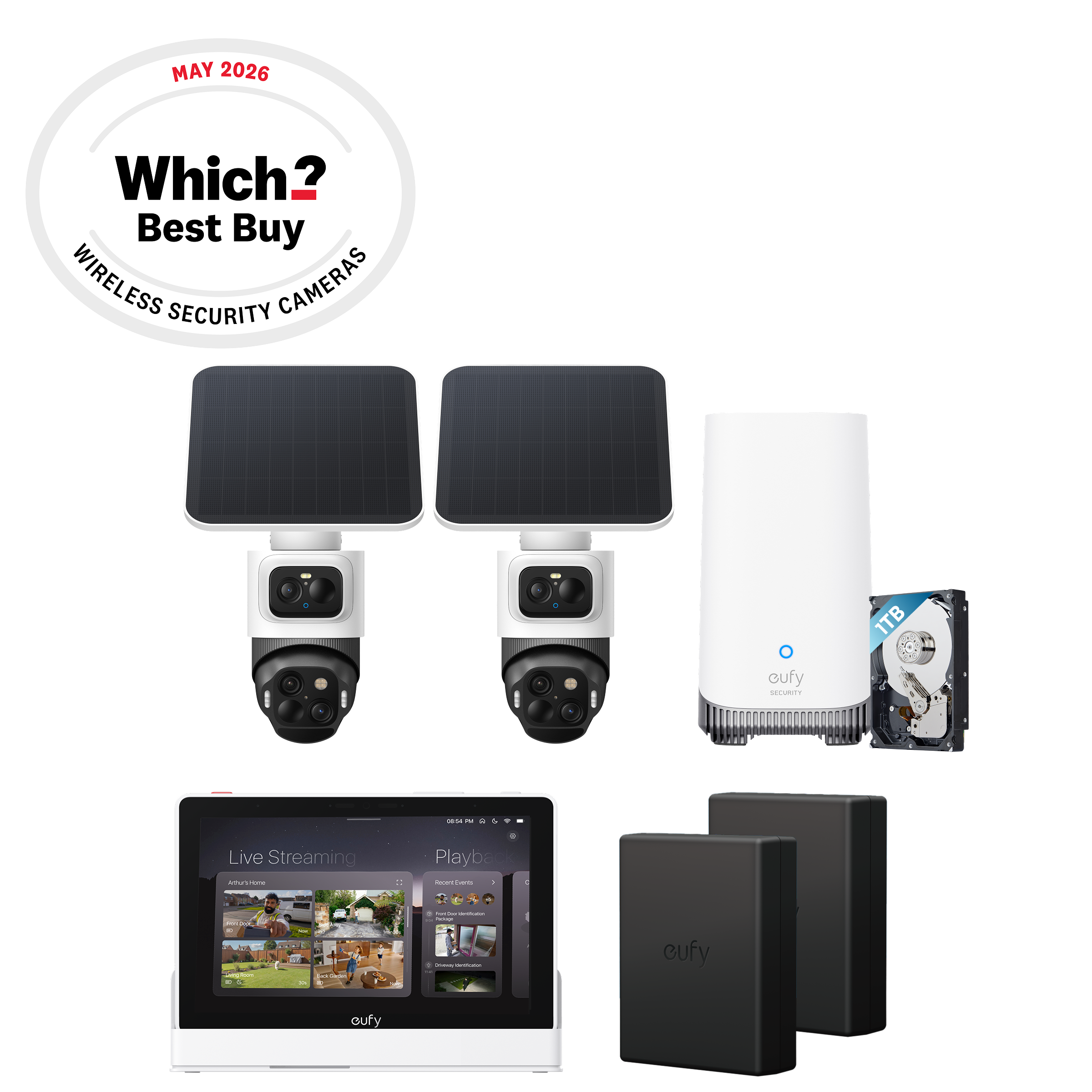 eufy-eufycam-s4-premium-whole-home-bundle-kit-2-cam-ras-cran-1-to image 1