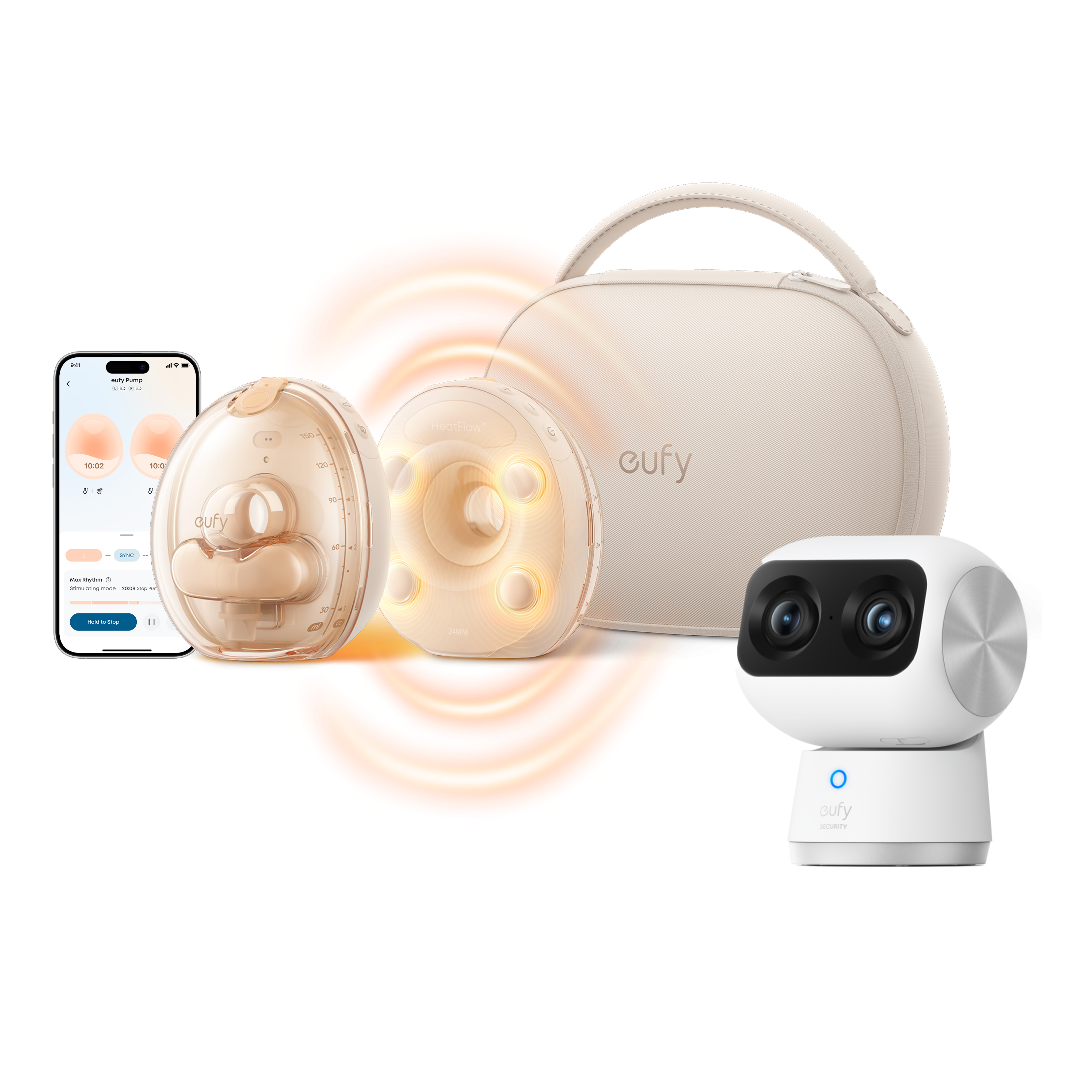 eufy-s2-pro-tire-lait-portable-chauffant-massant-indoor-cam-s350-pack image 1