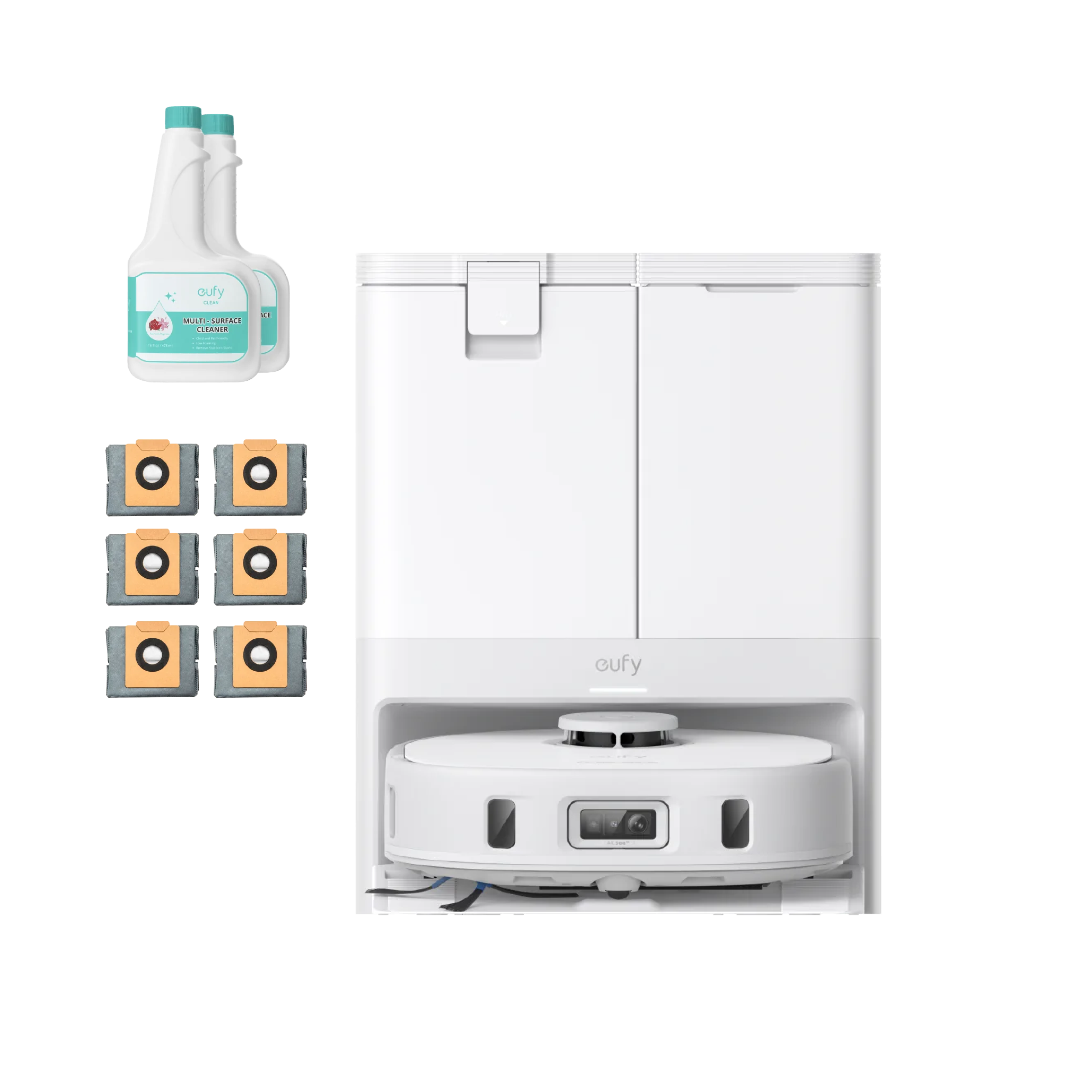 eufy-x10-pro-omni-blanc-2-liquides-sol-6-sacs-poussi-re-robot-aspirateur-laveur image 1