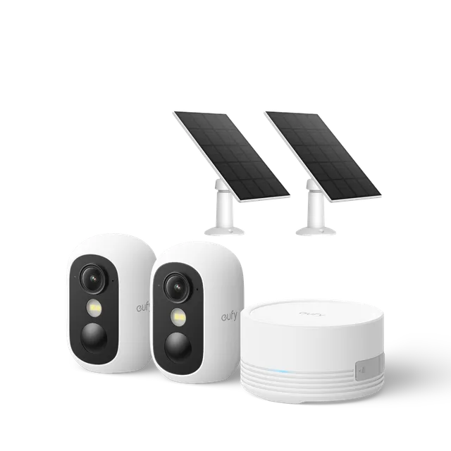 eufy-kit-2-cam-ras-c35-homebase-mini-et-panneau-solaire-ip67-4k image 1
