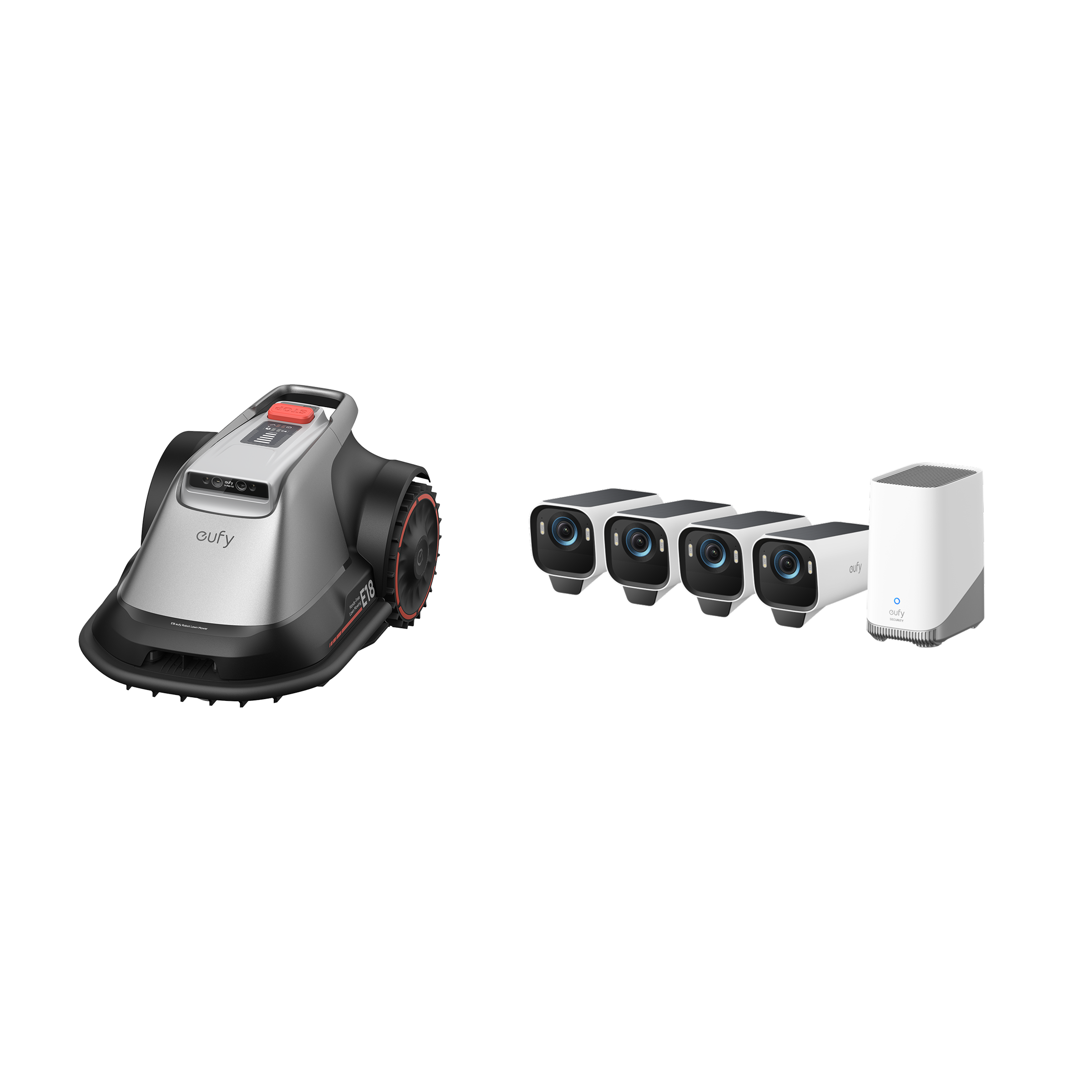 eufy-robot-tondeuse-e18-kit-4-cam-ras-eufycam-s3-pro image 1