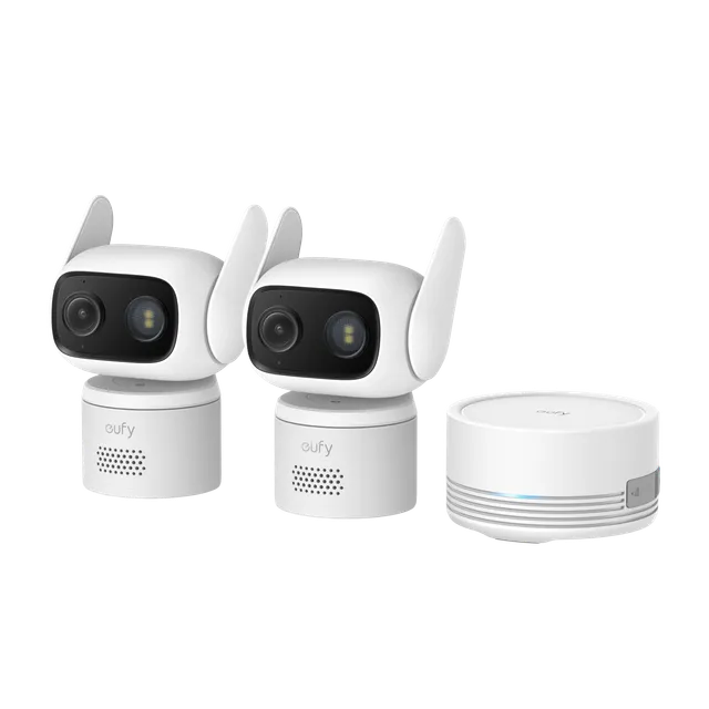 eufy-cam-c31-filaire-pan-tilt-360-lot-de-2-homebase-mini image 1