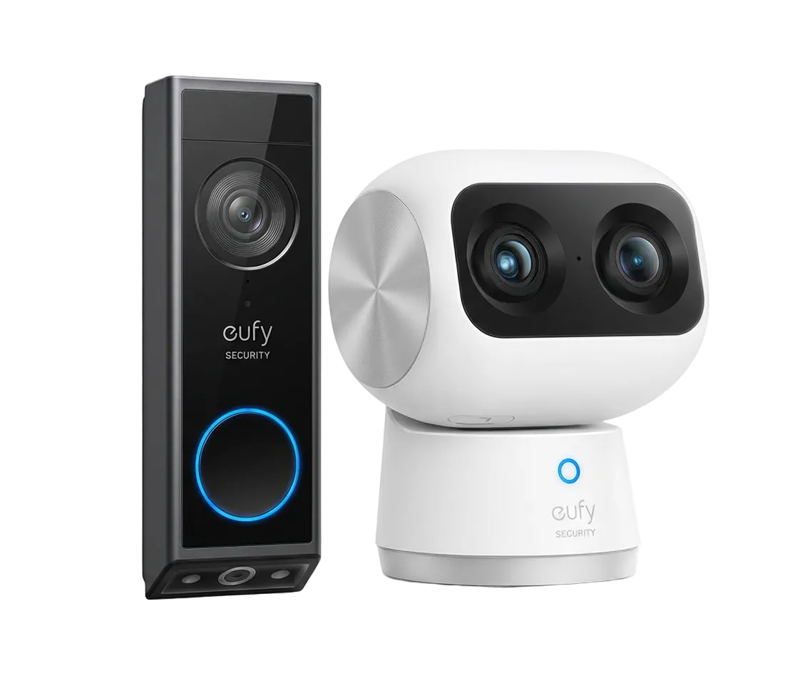eufy-pack-s-curit-s350-sonnette-vid-o-e340-cam-ra-int-rieure-4k-doorbell image 1