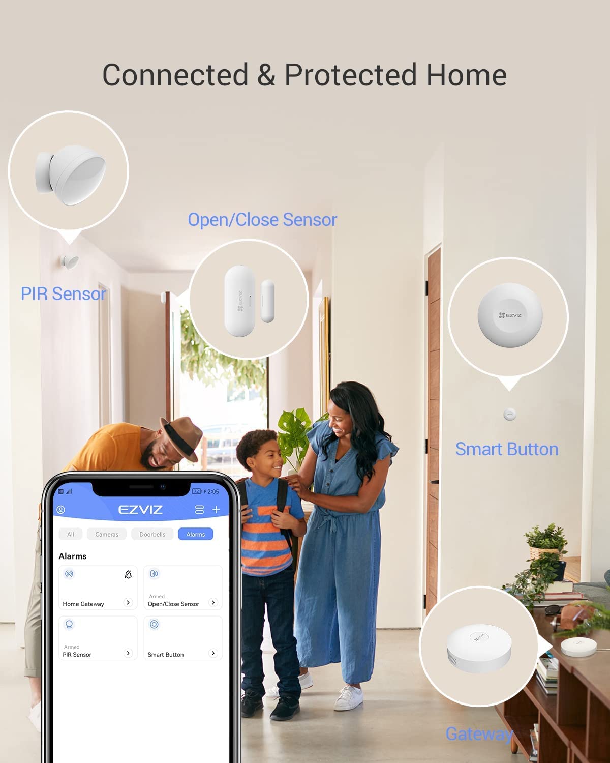 ezviz-b1-kit-s-curit-wi-fi-passerelle-a3-capteurs-pir-ouverture-et-bouton image 6
