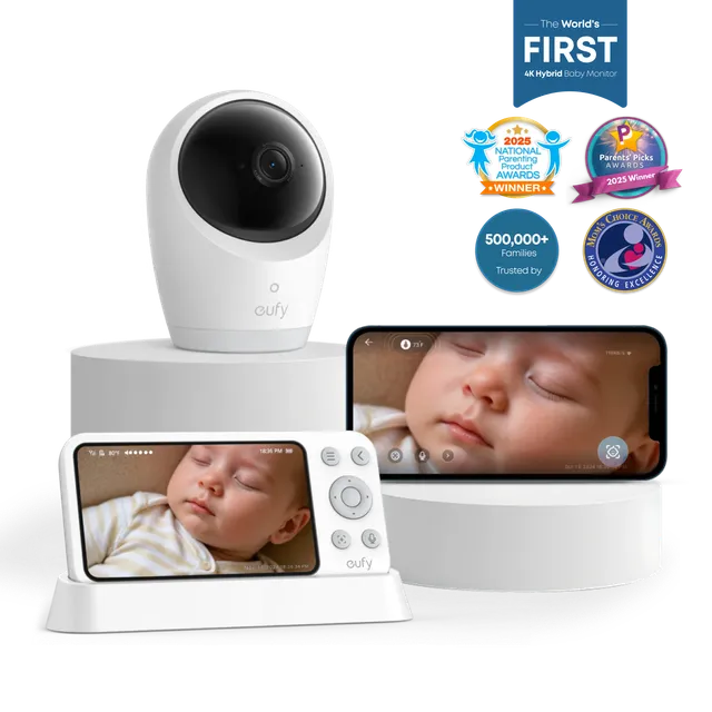 eufy-baby-monitor-e21-babyphone-4k-uhd-avec-cam-ra-motoris-e-330-cran-et-suivi-h image 1