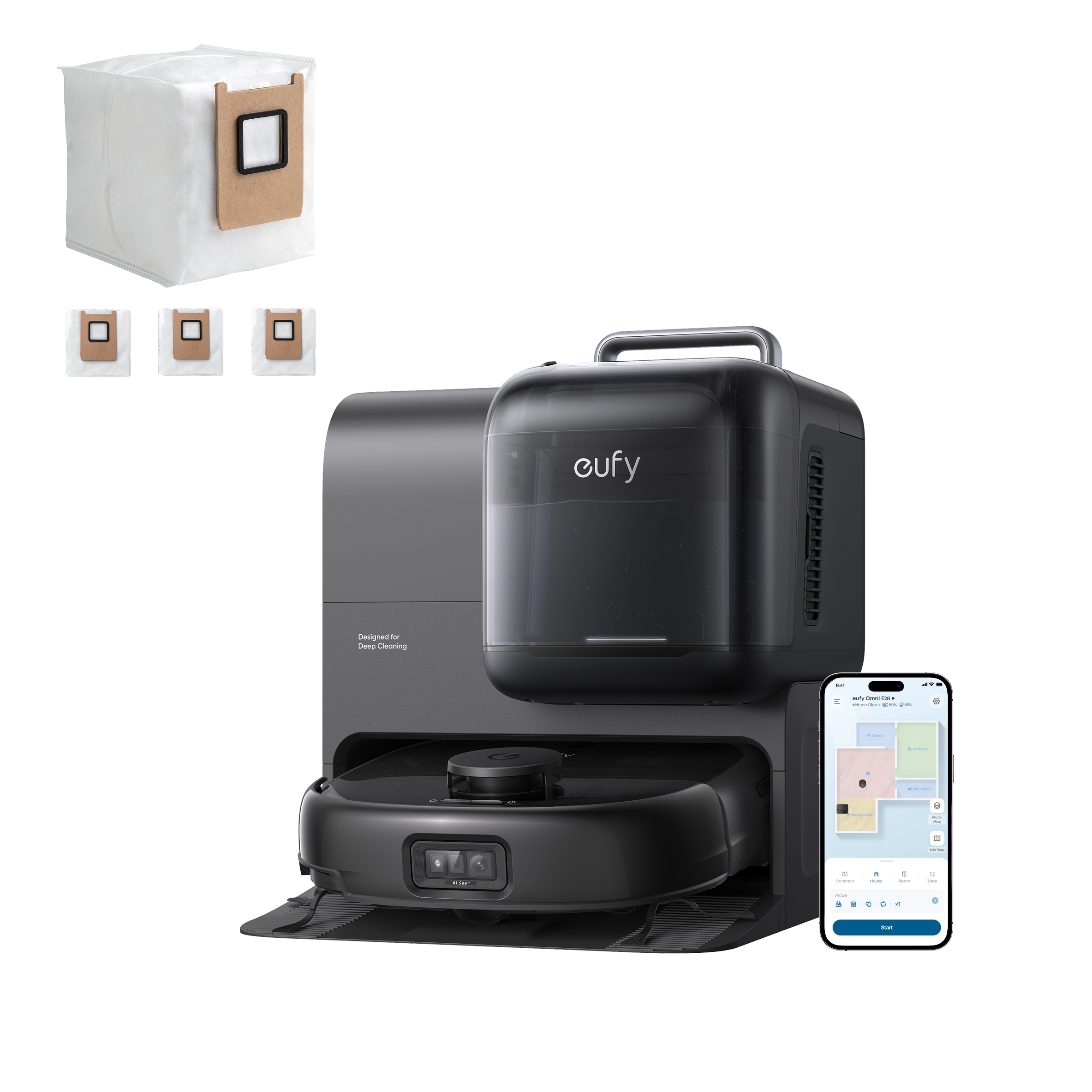 eufy-robot-vacuum-omni-e28-avec-3-sacs-poussi-re-suppl-mentaires image 1