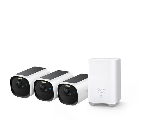 eufy-eufycam-e40-kit-3-cam-ras-homebase-s280-surveillance-solaire-2k image 1