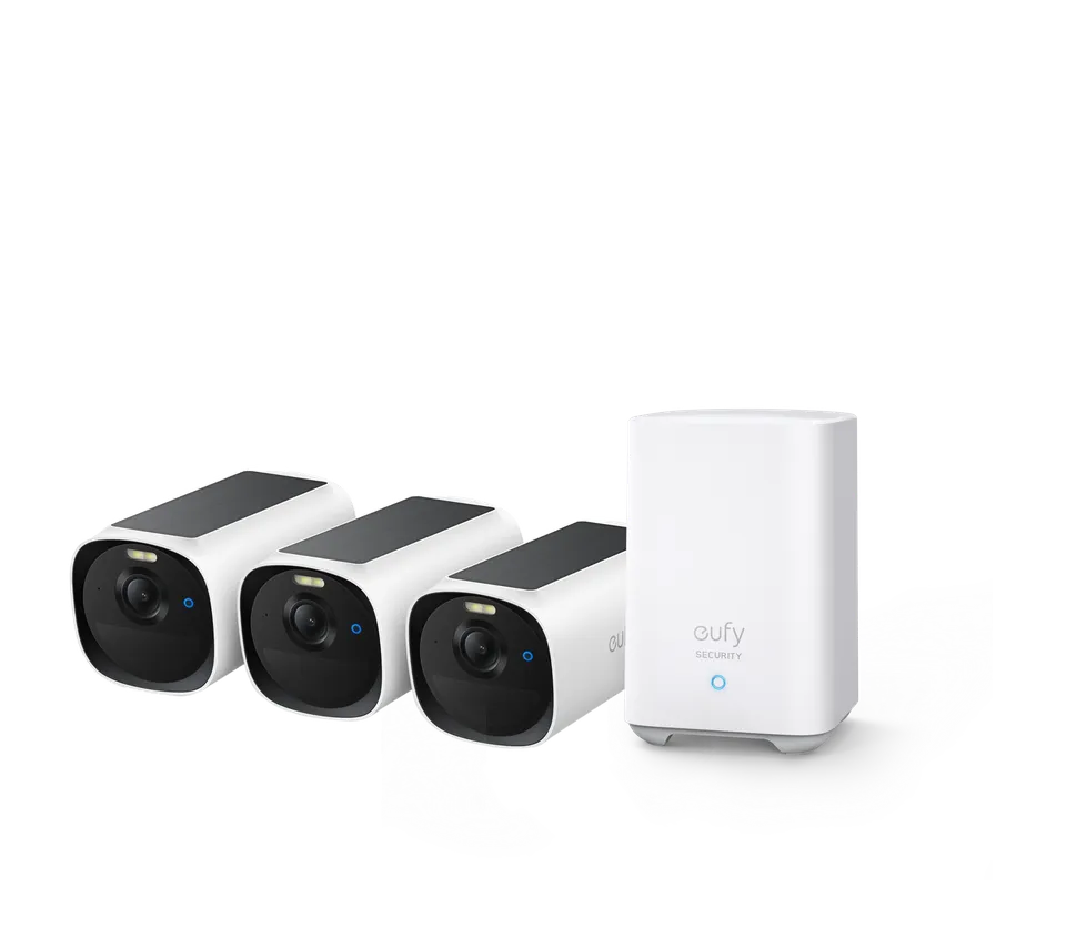 eufy-eufycam-e40-kit-3-cam-ras-homebase-s280-surveillance-solaire-2k image 1
