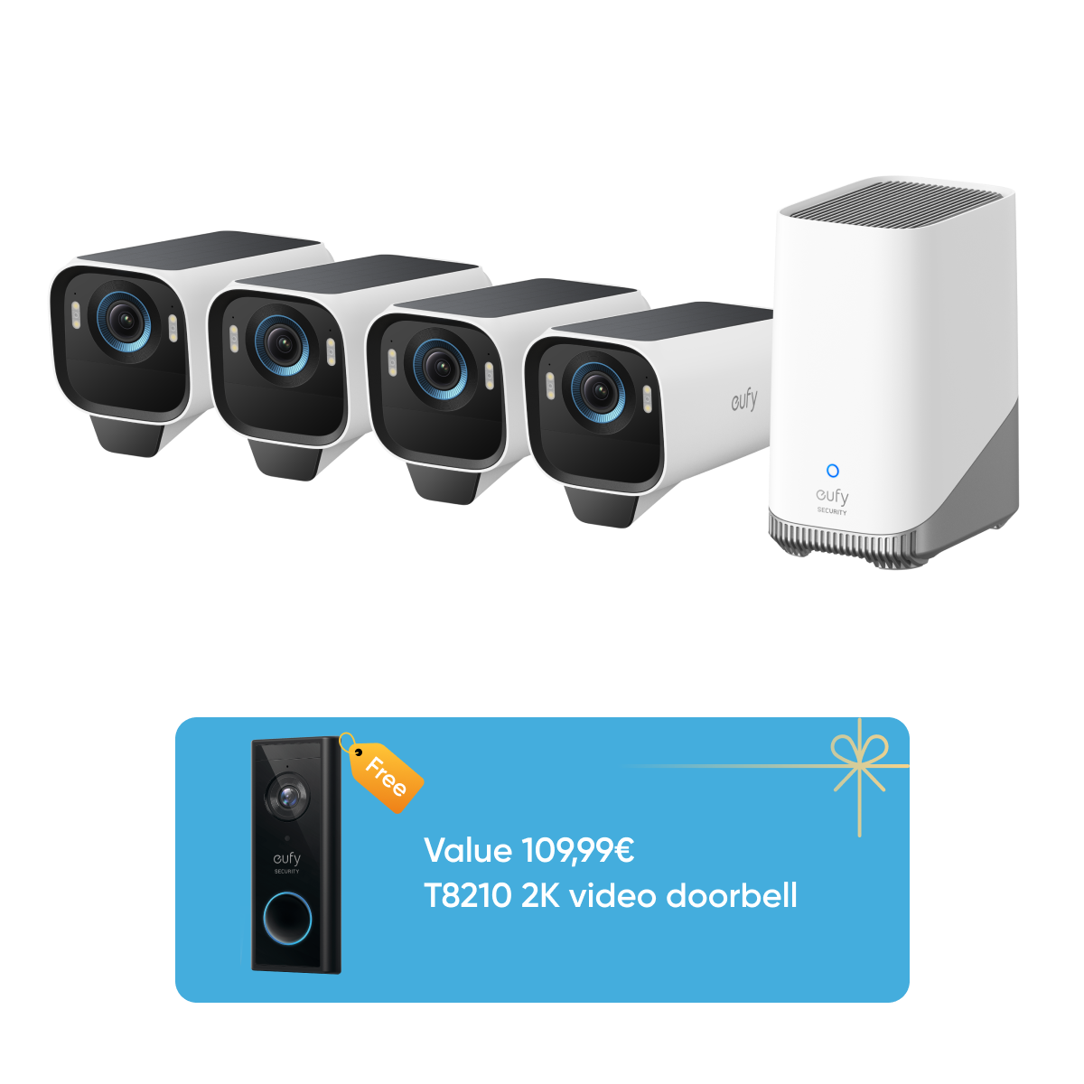 eufy-eufycam-s3-pro-kit-4-cam-ras-sonnette-vid-o-s220 image 1