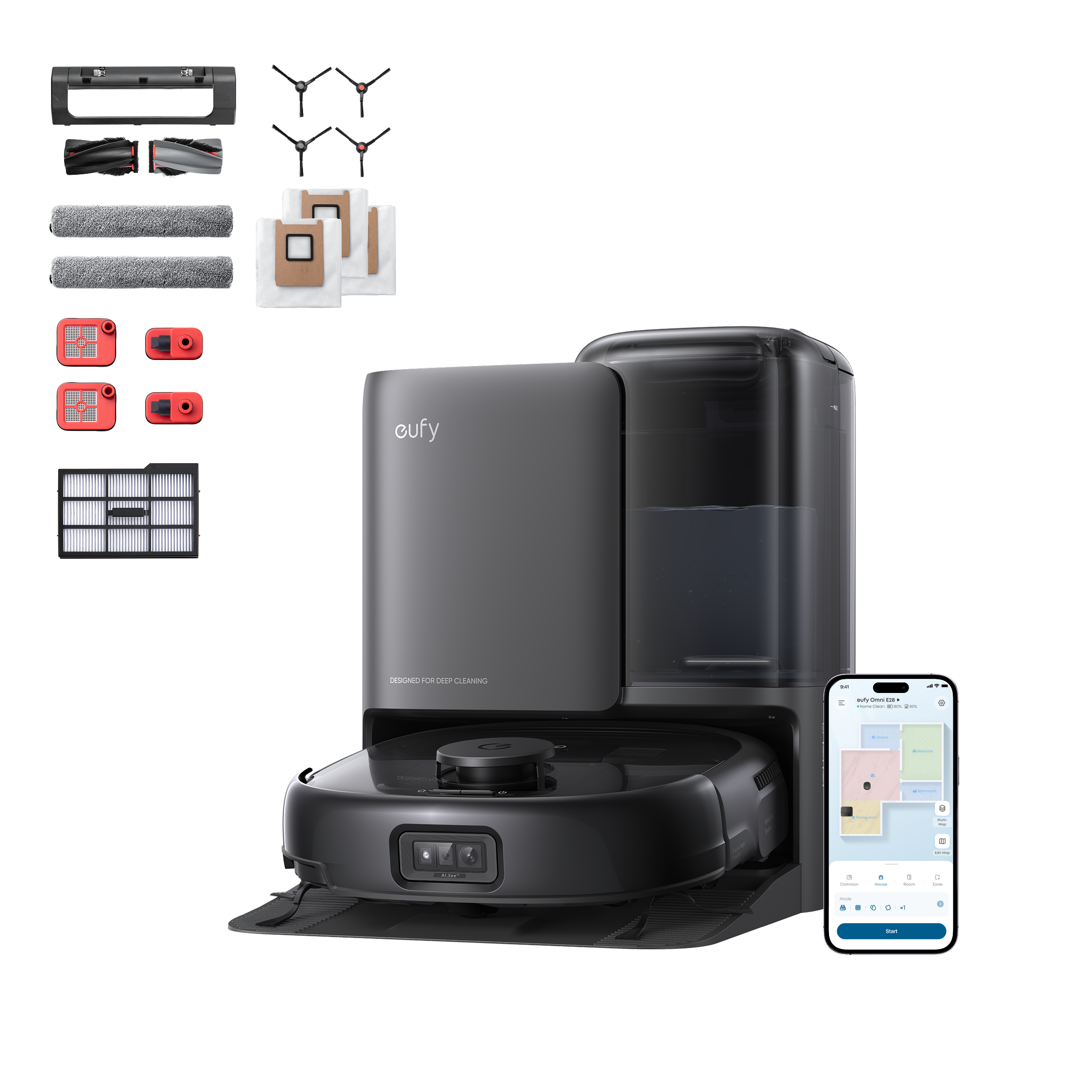 eufy-omni-e25-robot-aspirateur-laveur-avec-kit-accessoires-complet image 1