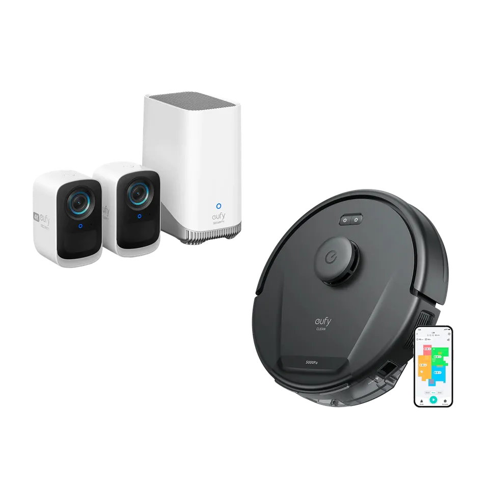 eufy-eufycam-s300-eufycam-3c-eufy-clean-l60-pack-s-curit-4k-robot-aspirateur image 1