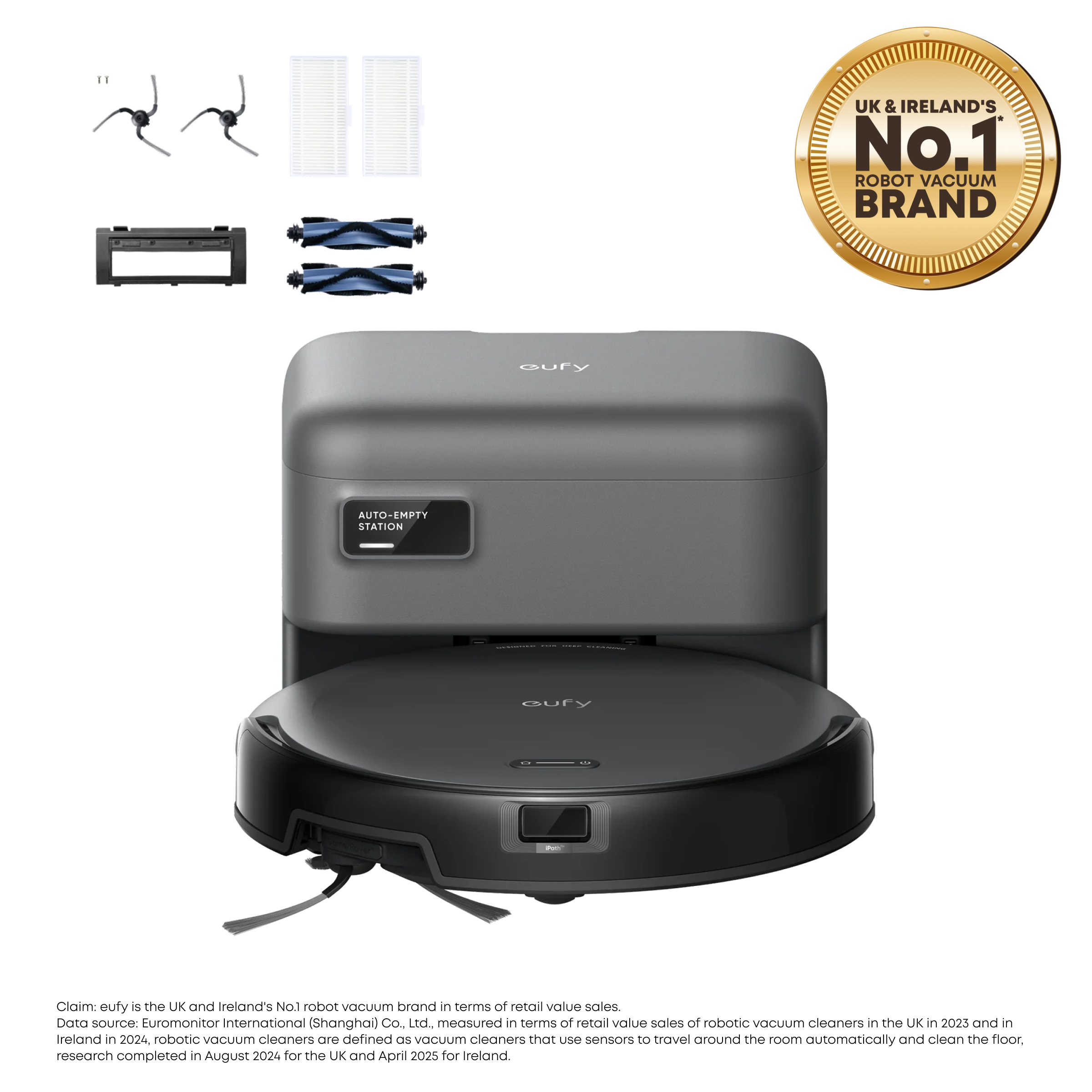 eufy-robot-vacuum-c10-avec-station-auto-vidage-kit-pi-ces-aspirateur-fin-7-2-cm image 2