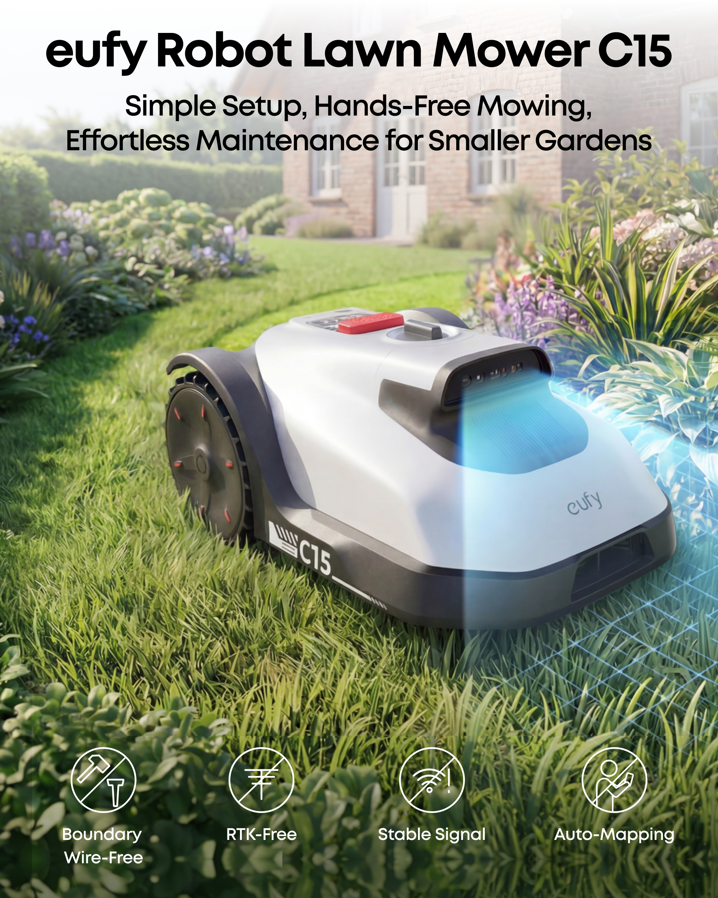 eufy-c15-robot-tondeuse-gazon-sans-fil-vision-fsd image 2