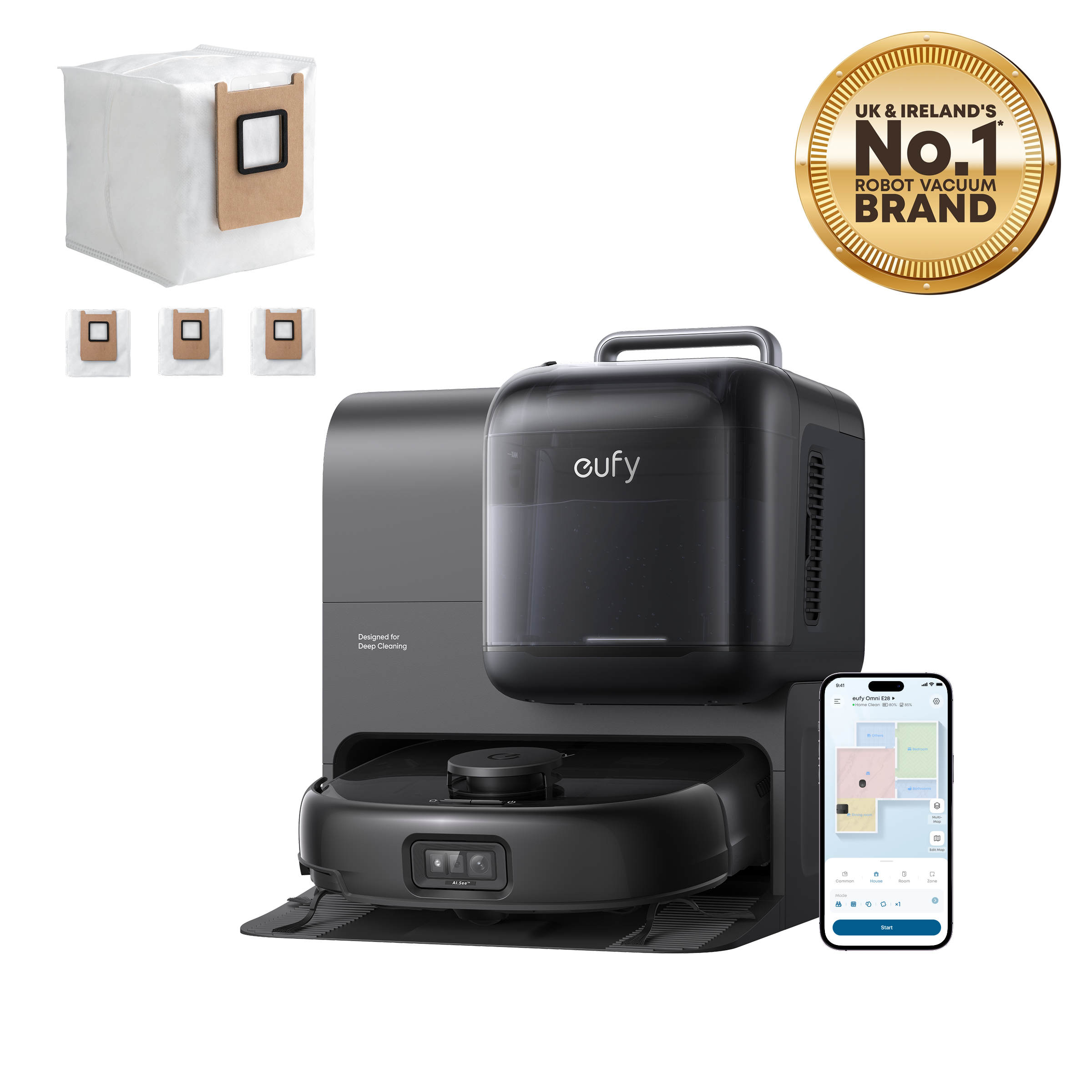 eufy-omni-e28-robot-aspirateur-laveur-3-en-1-3-sacs image 2