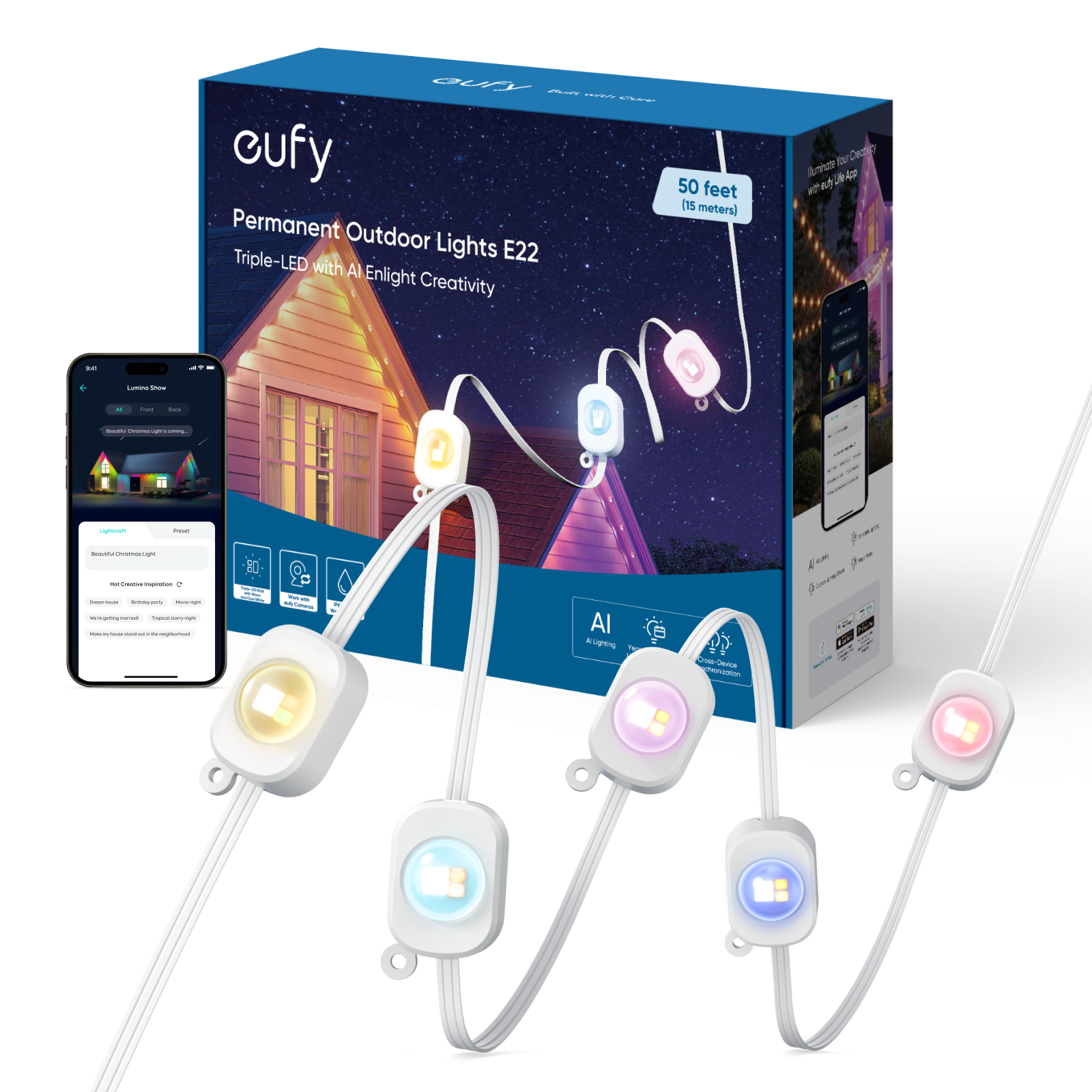 eufy-permanent-outdoor-lights-e22-50-ft-guirlande-ext-rieure-led-connect-e image 1