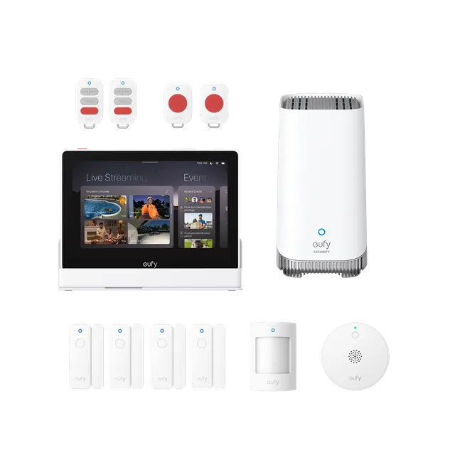 eufy-smart-sensor-hub-bundle-smart-display-e10-homebase-s380-capteurs-fum-e image 1