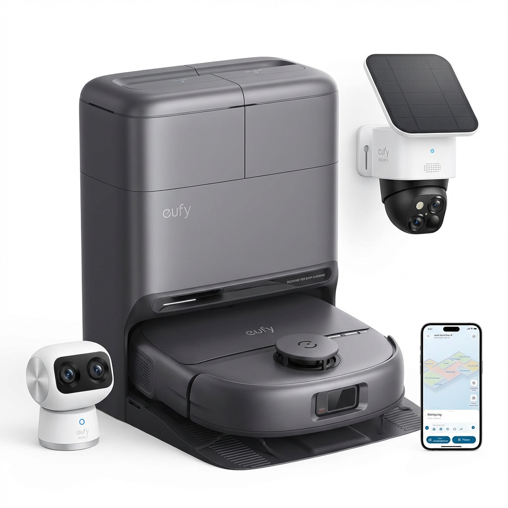 eufy-robot-omni-c28-solocam-s340-indoor-cam-s350-pack-aspiration-et-cam-ras image 1