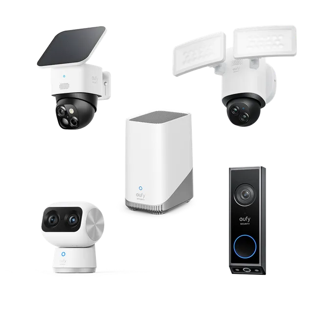 eufy-bundle-double-cam-ra-homebase-s380-solocam-s340-indoor-cam-s350-floodlight- image 1