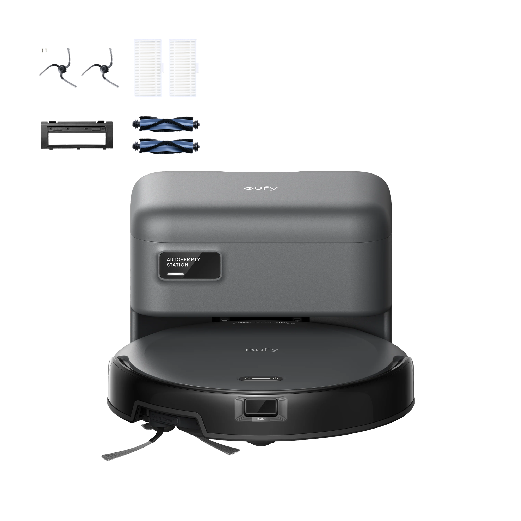 eufy-robot-vacuum-c10-avec-station-auto-vidage-kit-pi-ces-aspirateur-fin-7-2-cm image 1