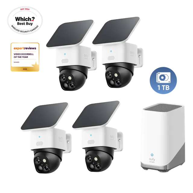 eufy-solocam-s340-pack-de-4-cam-ras-homebase-s380-disque-dur-1-to-kit-de-vid-osu image 1