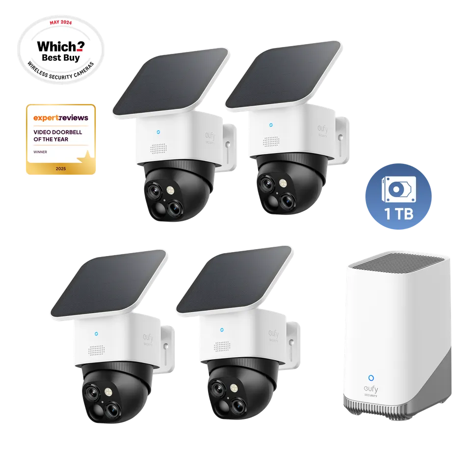 eufy-solocam-s340-pack-de-4-cam-ras-homebase-s380-disque-dur-1-to-kit-de-vid-osu image 1