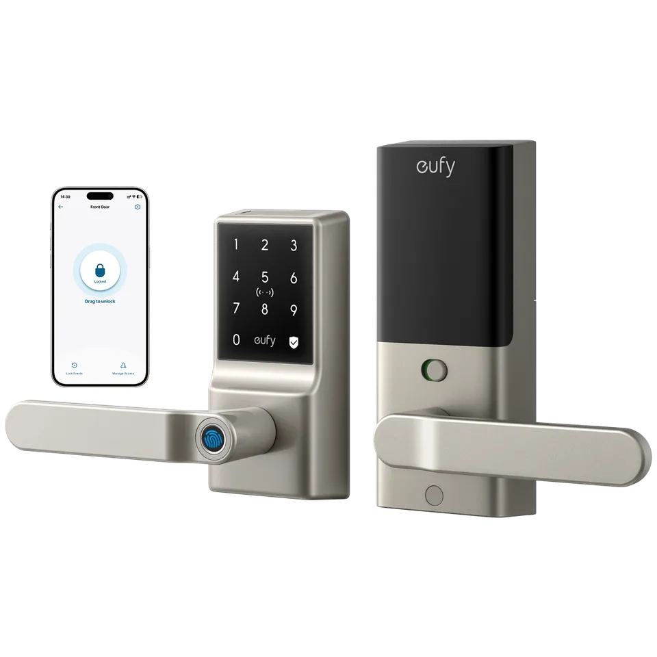 eufy-smart-lock-c33-serrure-connect-e-empreinte-digitale-nickel-avec-poign-e image 1