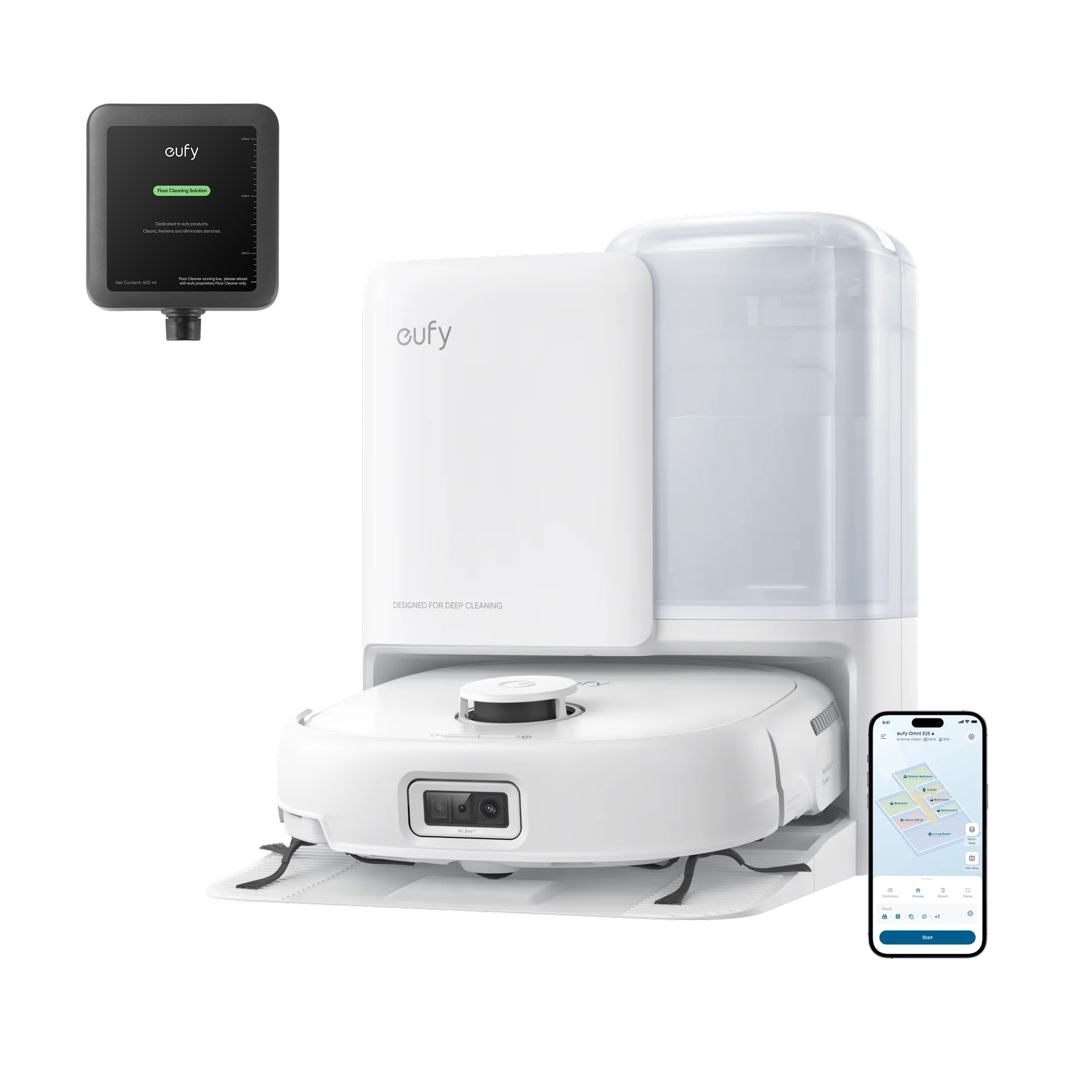 eufy-robot-vacuum-omni-e25-blanc-aspirateur-robot-laveur-avec-nettoyant-sol image 1