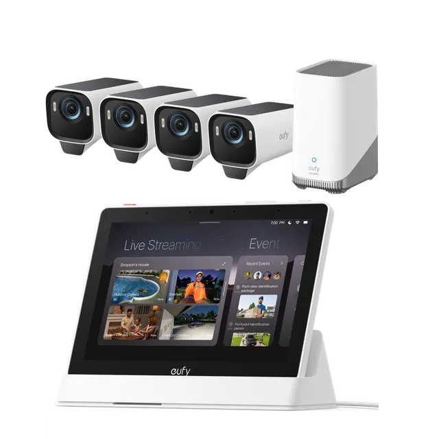 eufy-smart-display-e10-kit-eufycam-s3-pro-4-cam-ras image 1