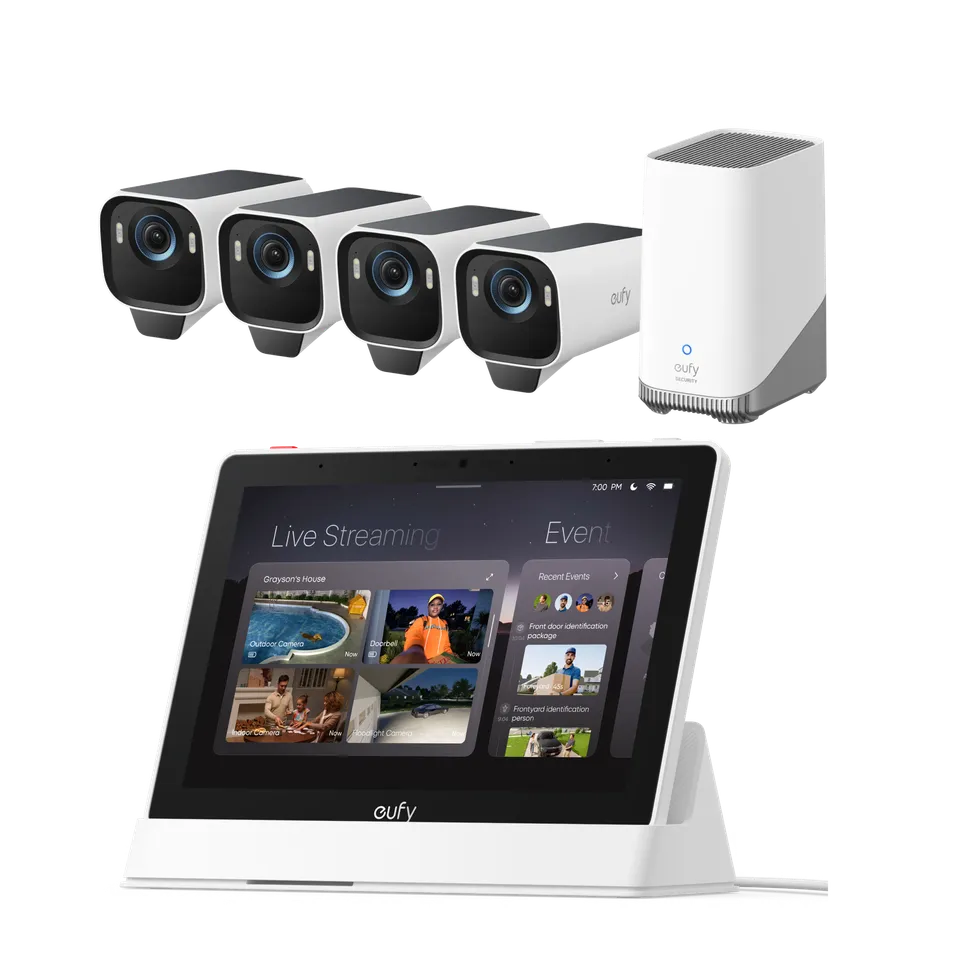 eufy-smart-display-e10-kit-eufycam-s3-pro-4-cam-ras image 1
