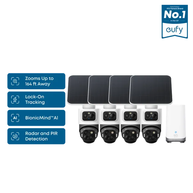 eufy-eufycam-s4-kit-4-cam-ras-bullet-ptz-triple-objectif-4k-2k image 1