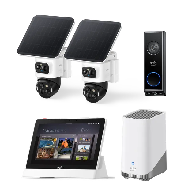 eufy-eufycam-s4-kit-2-cam-ras-homebase-s380-sonnette-e340-cran-connect image 1