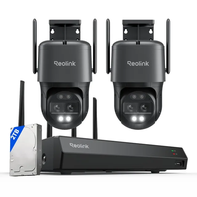 reolink-trackmix-wifi-gris-nvr-rln12-12ch-wi-fi-6-hdd-2to-kit-4k-ptz-double-obje image 1