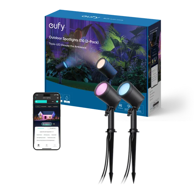 eufy-outdoor-spotlights-e10-spots-ext-rieurs-connect-s-lot-de-2 image 1
